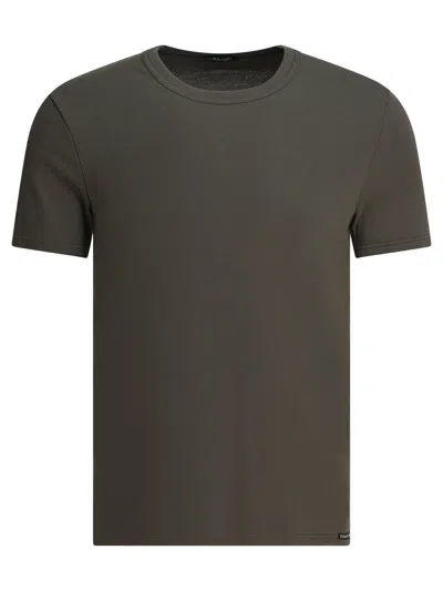 Tom Ford Basic Crewneck T-shirt In Brown