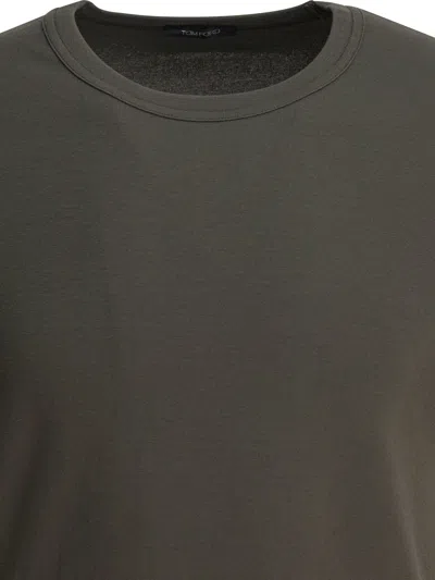 Tom Ford Basic Crewneck T-shirt In Brown