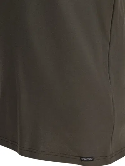 Tom Ford Basic Crewneck T-shirt In Brown