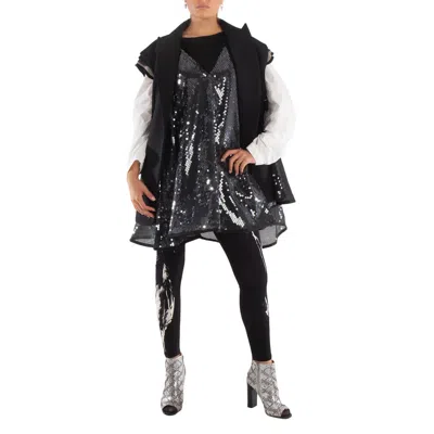 Sacai Ladies Layered Blazer Vest With Sequined Dress In Multi