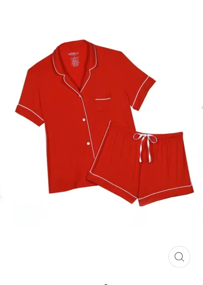 Katiejnyc Women's Camp Shorts Lounge Set In Red In Red