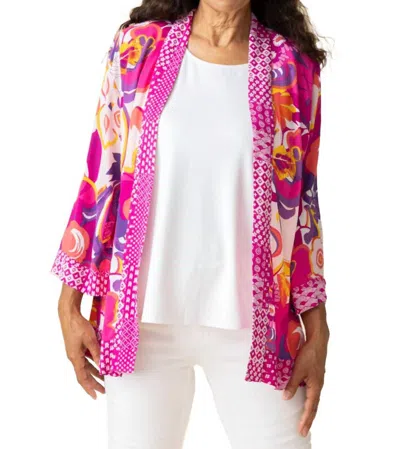 Habitat Women's Beach Mix Kimono Cover Up In Fuchsia In Pink