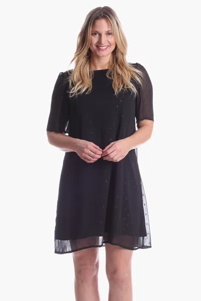 Duffield Lane Phoebe Dress In Black Shimmer Dot In Black