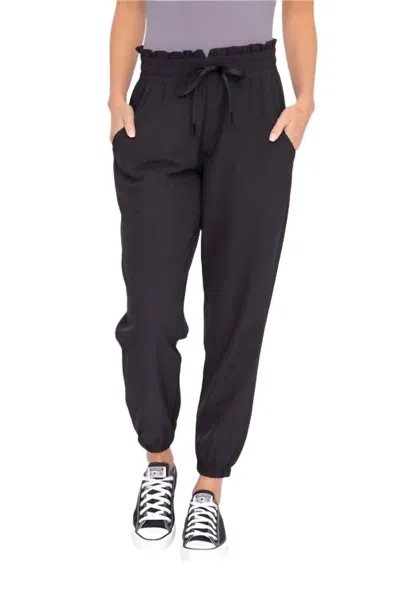 Mono B Cuffed High Waisted Joggers In Black