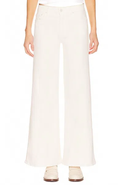 Mother Twister Skimp High Rise Wide Leg Flare Jeans In Cream Puffs