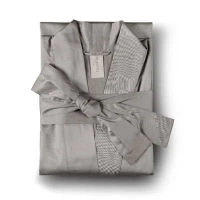 Decoflux Home Women's Grey / Neutrals Sateen Bathrobe Kimono Solid Taupe
