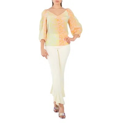 Stella Mccartney Ladies Purple Tie-dyed V-neck Blouse In Neutral