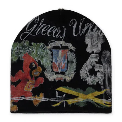 Greedy Unit All Over Print Beanie Black Hat