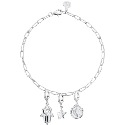 Lily Charmed Women's Sterling Silver Luck & Magic Oval Link Charm Bracelet
