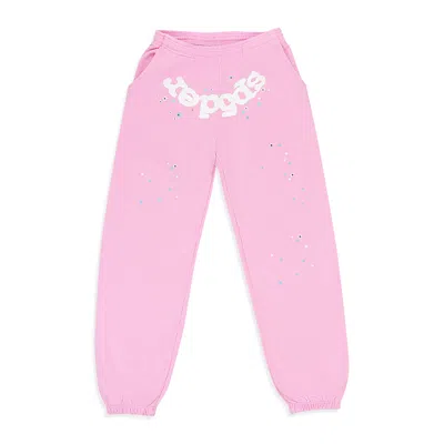 Sp5der Pink Og Web Sweatpants In Pink