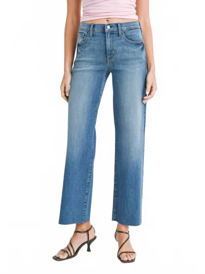 Just Black Denim Slim Palazzo Jean With Scissor Cut In Medium Wash