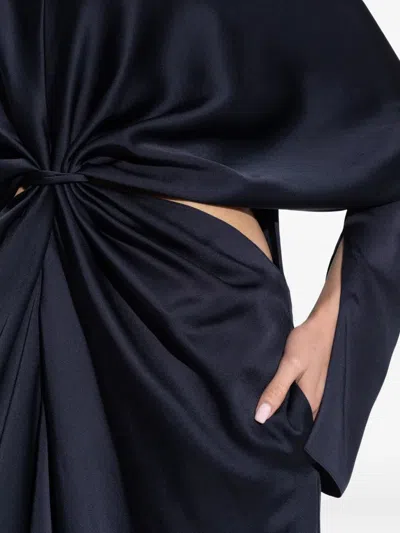 Stella Mccartney Draped Knot Long Sleeve Wrap Dress