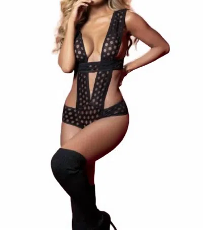 Mapalé Nightfall Plunging Bodysuit In Black In Black