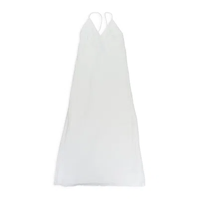 Norma Kamali Overlapping Sequin Slip White Gown In Neutral