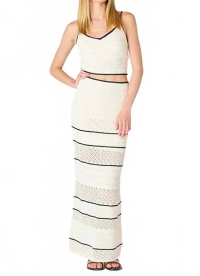 Dex Lalisa Crochet Maxi Skirt In Off White In White