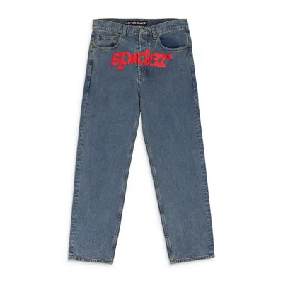 Sp5der Blue V3 Straight-fit Jeans In Blue