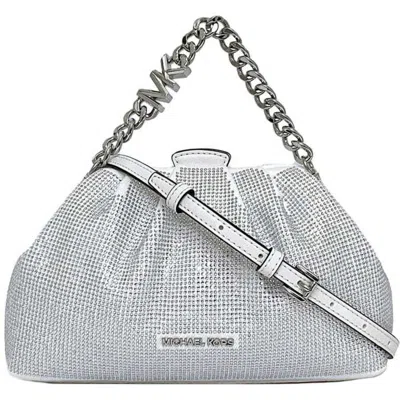 Pre-owned Michael Kors Cotton Canvas Rhinestone Clutch Bag Handbag ()