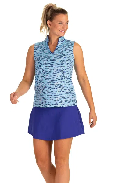 Duffield Lane The Catherine Sleeveless Tunic In Leland Gal Shoreline In Blue