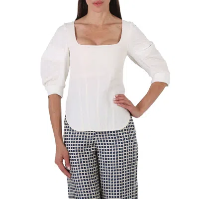 Stella Mccartney Ladies Fiona Puff-sleeve Blouse In White