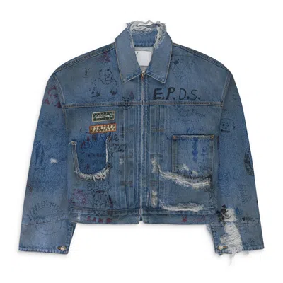 Paly Indigo Ur Fantasy Denim Jacket In Blue
