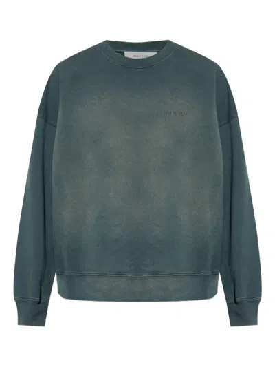 Golden Goose Distressed Faded Black Sweatshirt In Green
