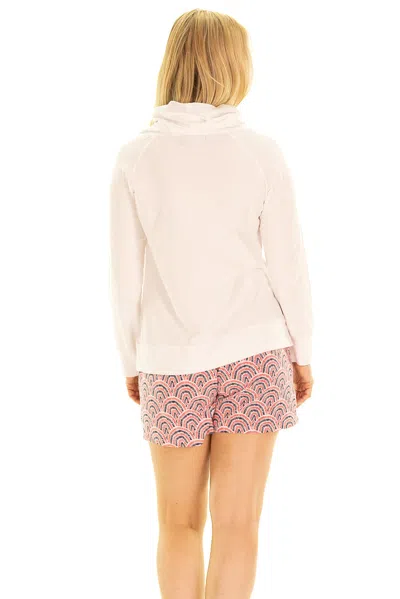 Duffield Lane The Finley Funnel Neck In White In Neutral