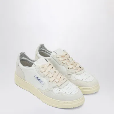 Autry Medalist White Leather And Suede Trainer