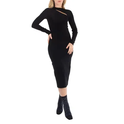 Victoria Beckham Ladies Black Cut-out Ribbed-knit Top, Brand Size 6 (us Size 2) In Black