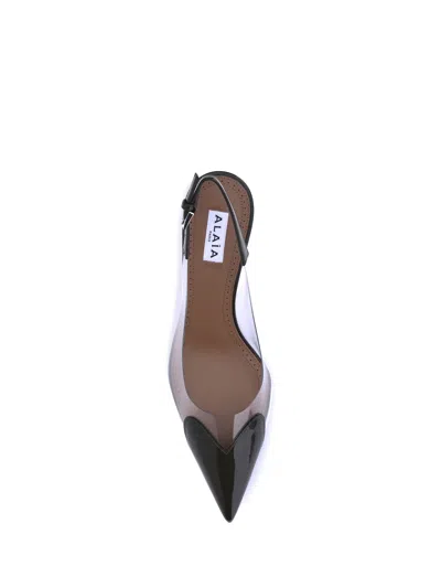 Alaïa Alaia Black Heart Mules In Patent Calfskin