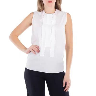 Marni Pleated Detailing Poplin Sleeveless Top In White