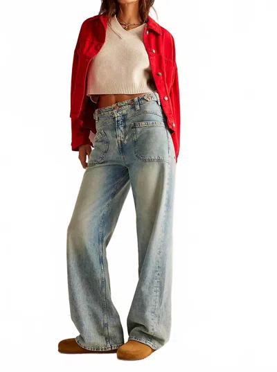 Free People Palmer Cuffed Jean In La La Land In Blue