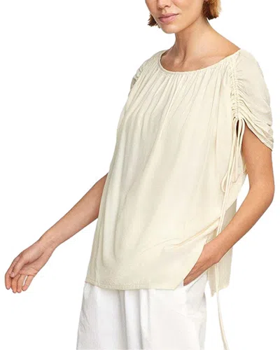 Modern Citizen Akari Semi-sheer Gathered-shoulder Blouse In White