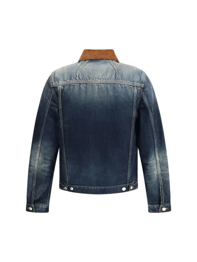 Alexander Mcqueen Trucker Jacket In Blue