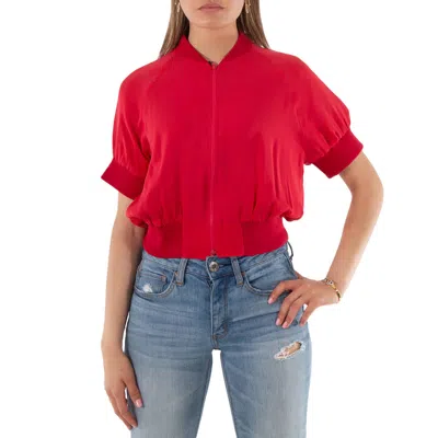 Emporio Armani Armani Ladies Blouson Red Zip Jacket In Red