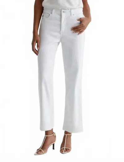 Ag Brinley Crop Mid-rise Straight Jeans In Gallery White In Neutral
