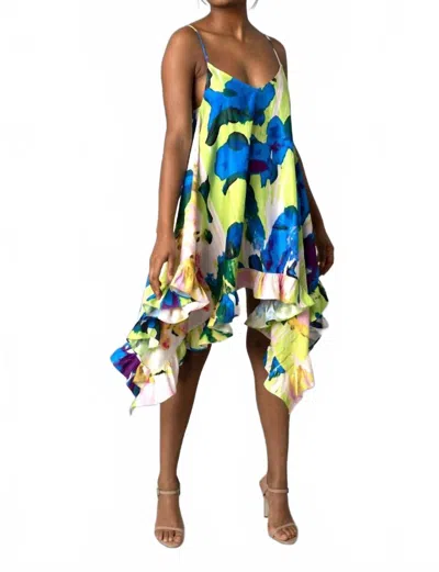 Hope For Flowers Square Slip Mini Dress In Splashy Floral In Multi
