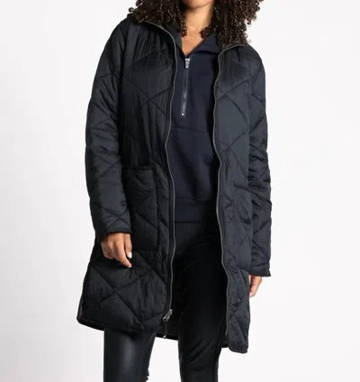 Thread & Supply Pixie Puffer Jacket In Black Olive Vine In Black