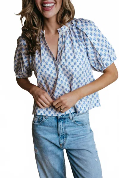 Laroque Lotus V-neckline Blouse In Blue In Blue