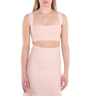 Victoria Beckham Peach Cropped Bandeau Top In Pink