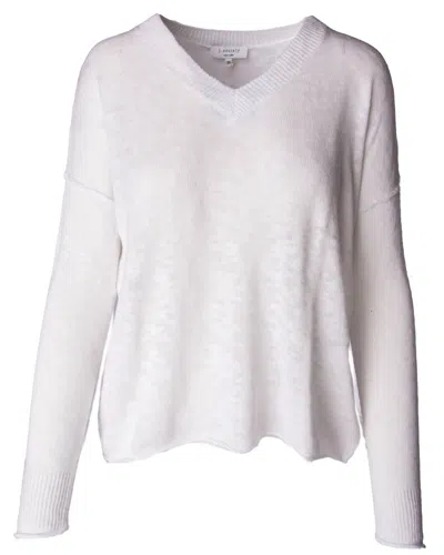 J. Society Women's Slub V Neck Sweater In White
