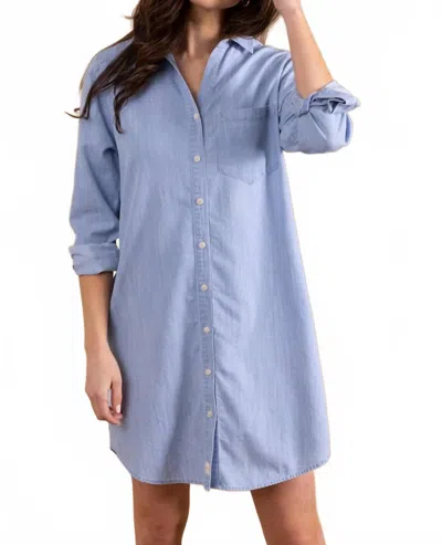 Le Marais Wilmington Long Sleeve Dress In Classic Denim In Blue