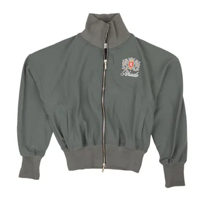 Rhude Teal Blue Polyester Brentwood Track Jacket In Gray