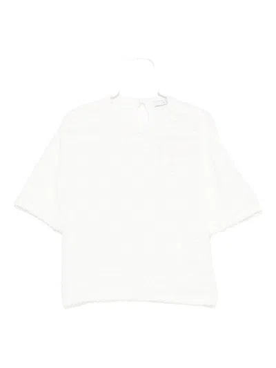 Iro Frayed-edge Tweed T-shirt In White
