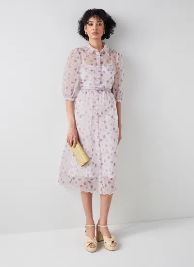 Lk Bennett Frink Silk Dress In Pink