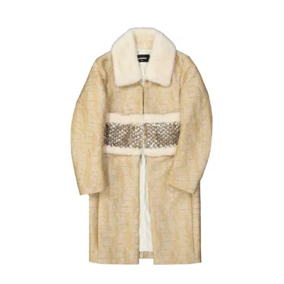 Dsquared2 Crystal Embellished Coat Women In Neutral