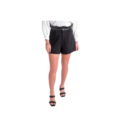Emily Mccarthy Ruffle High Waist Short In Black Ponte In Black