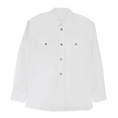 Helmut Lang White Poplin Trucker Button-down Shirt In White
