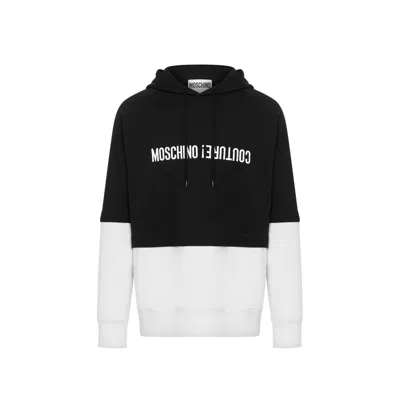 Moschino Logo Hooded Sweatshirt In Black