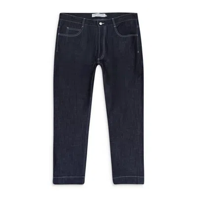 Daniel W. Fletcher Contrast Stitch Indigo Jeans