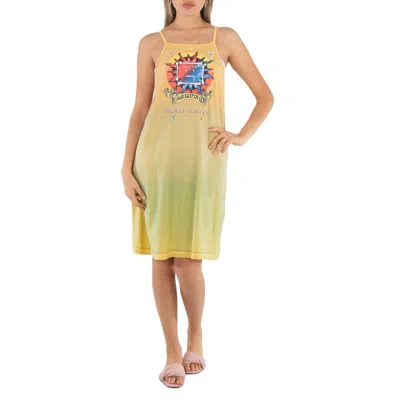 Acne Studios Ladies Yellow Brown Screen Print Dress In Multi